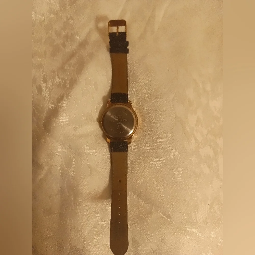Gruen denim band rhinestone face womens watch